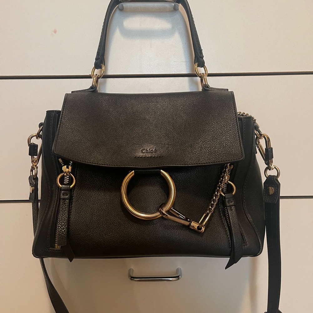 COPY - Chloe Faye Bag - small (black calfskin )